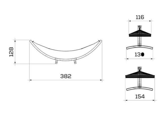 Ahşap Hamak HONA Modeli Tek Kişilik - 2
