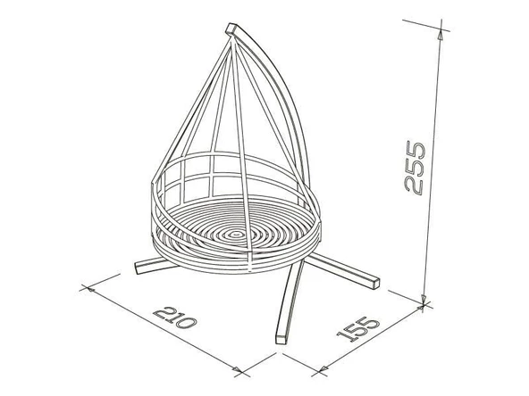 Ahşap Salıncak Bade Klasik Spider - 3