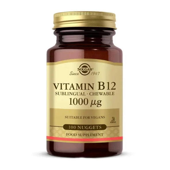 Solgar Vitamin B12 1000 MCG 100 Dilaltı Tablet - Diş Beyazlatıcı Köpük Hediye
