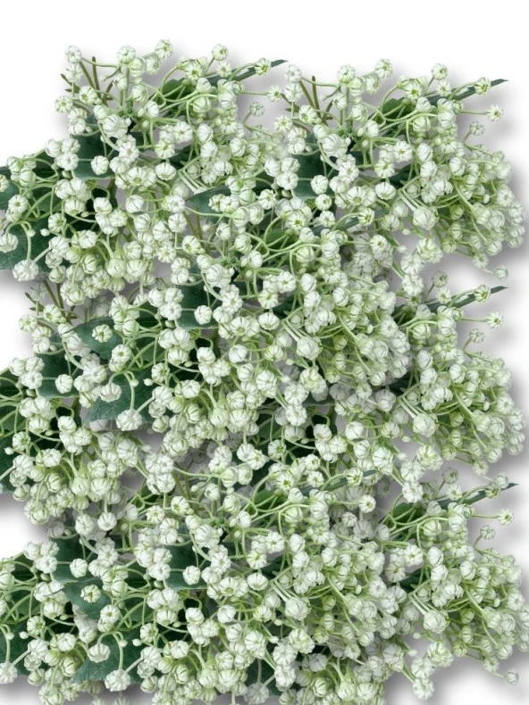 Nettenevime Yapay Çiçek Plastik Beyaz Cipso Tohumcuk Demeti 5 Dallı Gelin Çiçeği Ve Aranjman Aradal Çiçeği 30cm - 3