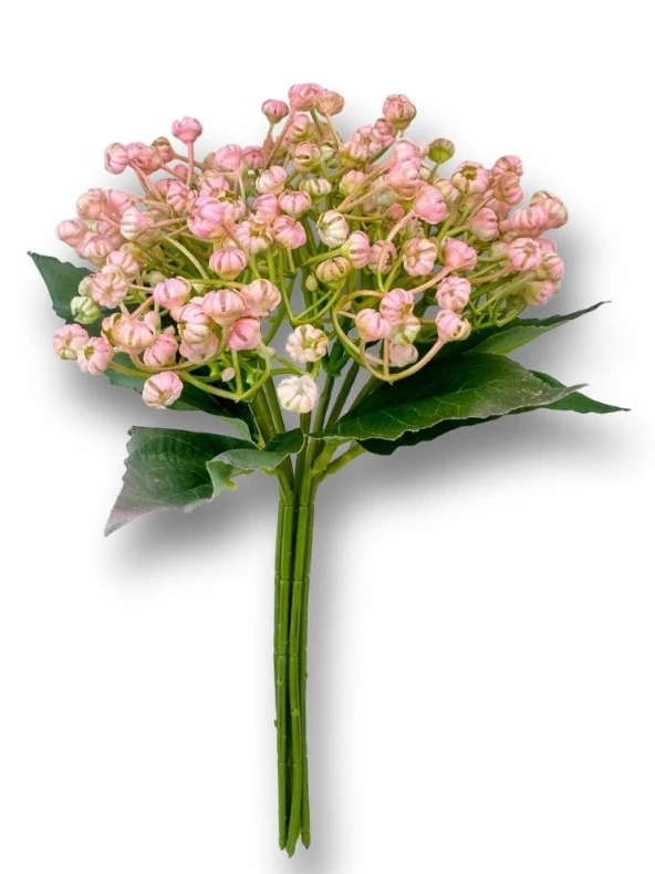 Nettenevime Yapay Çiçek Plastik Pembe Cipso Tohumcuk Demeti 5 Dallı Gelin Çiçeği Ve Aranjman Aradal Çiçeği 30cm - 2