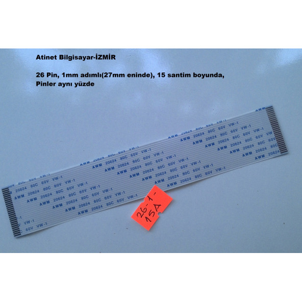 Awm 20624 80C 60V Vw-1 Flex Şerit Kablo  26 pinli 1 mm adımlı 26-1-15A