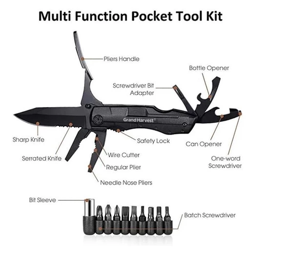 Grand Harvest GHK-PL107 Foldable Multi Tool - Resim 5