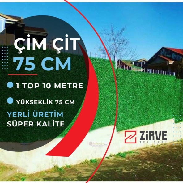 Zirve Tel Örgü Çim Çit Takımı 75cm x 10 Metre (5 Direk + Aparatlar)
