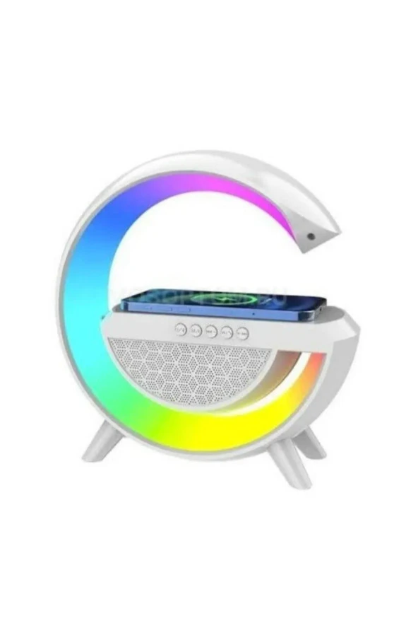 G şekli akıllı RGB lamba ve wirless şarj yeri gece lambası bluetooth hoparlör