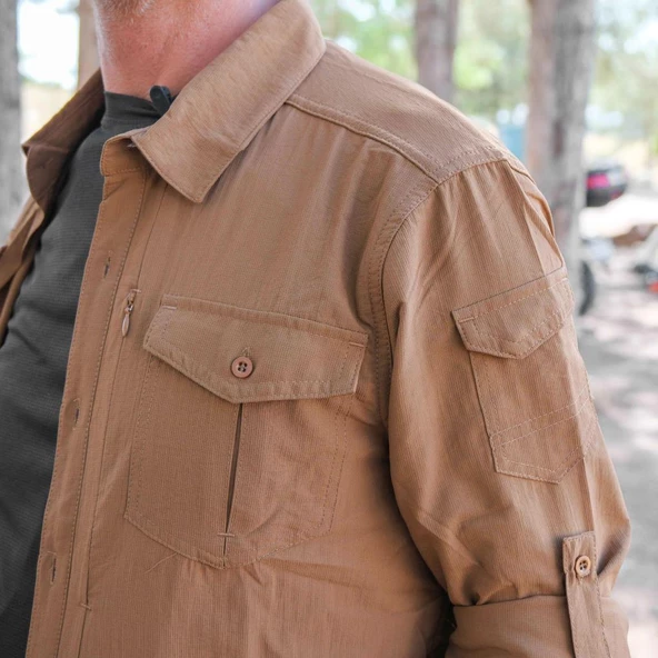 Loç Outdoor Tactical Erkek Gömleği Kum - 5