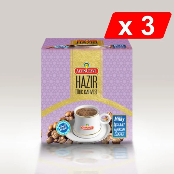 Altıncezve Hazır Türk Kahvesi Sütlü-Şekerli (20 Adet x 11 Gr) x 3 Paket