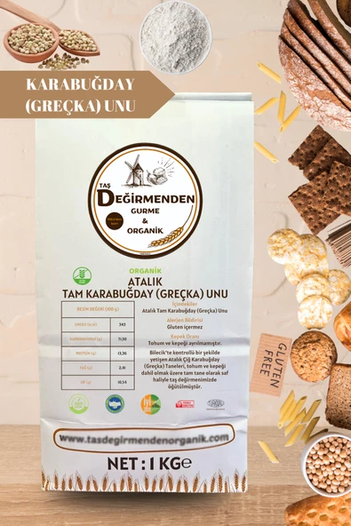 Taş Değirmenden Organik Organik Atalık Karabuğday (Greçka) Unu (Gluten İçermez) - 1 Kilo - Resim 2