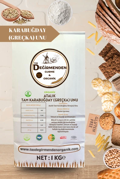 Taş Değirmenden Organik Atalık Karabuğday (Greçka) Unu (Gluten İçermez) - 1 Kilo - Resim 2