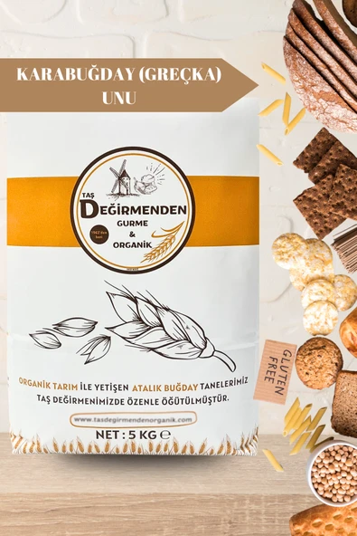 Taş Değirmenden Organik Atalık Karabuğday (Greçka) Unu (Gluten İçermez) - 5 Kilo ürün görseli 1
