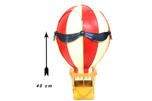 Dekoratif Metal Sıcak Hava Balonu Vintage Biblo Ev Ofis Hediyelik - 3