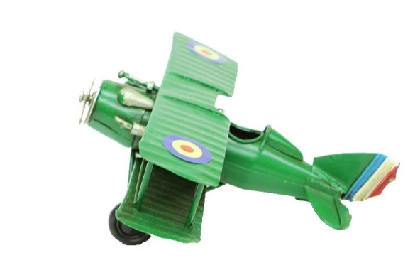 Dekoratif Metal Uçak Çift Kanatlı Dekoratif Biblo Hediyelik Knm-C0204 - 3