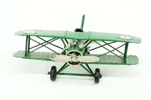 Dekoratif Metal Uçak Çift Kanatlı Dekoratif Biblo Hediyelik Knm-C0204 - 4