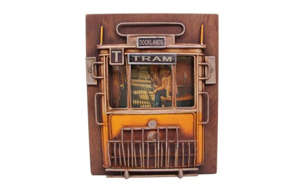 Dekoratif Metal Çerçeve Tramvay Dekorlu Vintage Hediyelik Knm-1310F-179