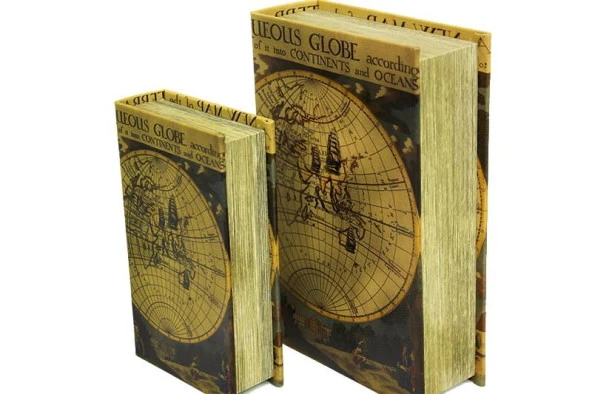 Kutu Kitap Harita 2'li Set Dekoratif Hediyelik Knm-C0140 - 2