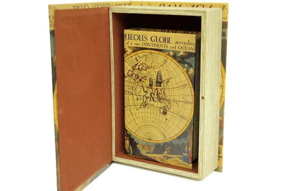 Kutu Kitap Harita 2'li Set Dekoratif Hediyelik Knm-C0140 - 3