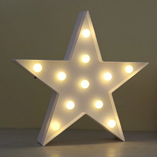 Led Işıklı Beyaz Yıldız Gece Lambası Dekoratif Aydınlatma - 3