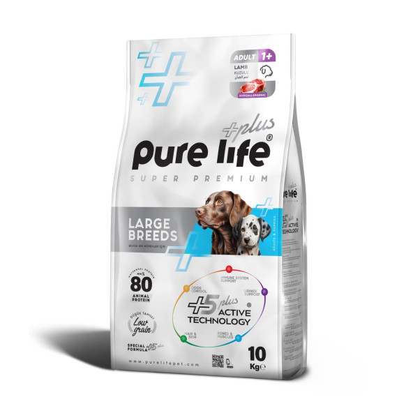 Pure Life Plus Kuzulu Büyük Irk Yetişkin Köpek Maması 10 kg SKT 2026