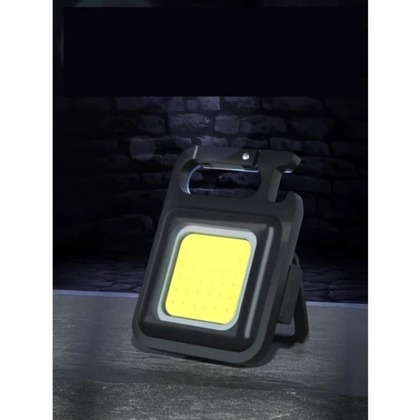 Mini 30 Ledli  Mıknatıslı Anahtarlık Flash Kamp Lambası Askılı Kapak Açacaklı Şarjlı Fener - 3