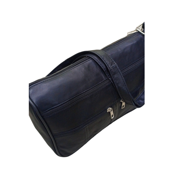 Hakiki Deri Kapaksız Fermuarlı Bayan Omuz Çantası - Resim 3