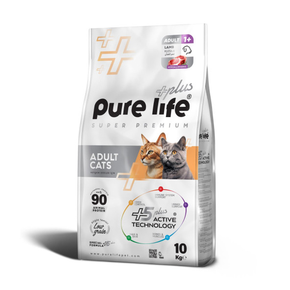 PURE LİFE PLUS KUZULU YETİŞKİN KEDİ  MAMASI 10 KG SKT 2026