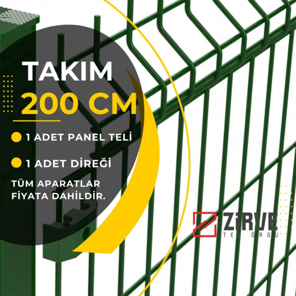 Zirve Tel Örgü Panel Çit Takımı 200x250 (Aparatlı)