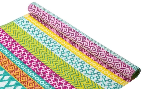 CRAFT HOME Carnaval Kamp Piknik Plaj Hasır Halı Kilim - 3