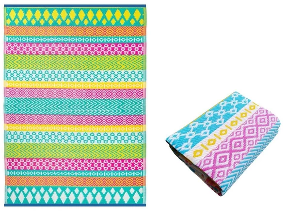 CRAFT HOME Carnaval Kamp Piknik Plaj Hasır Halı Kilim - 9