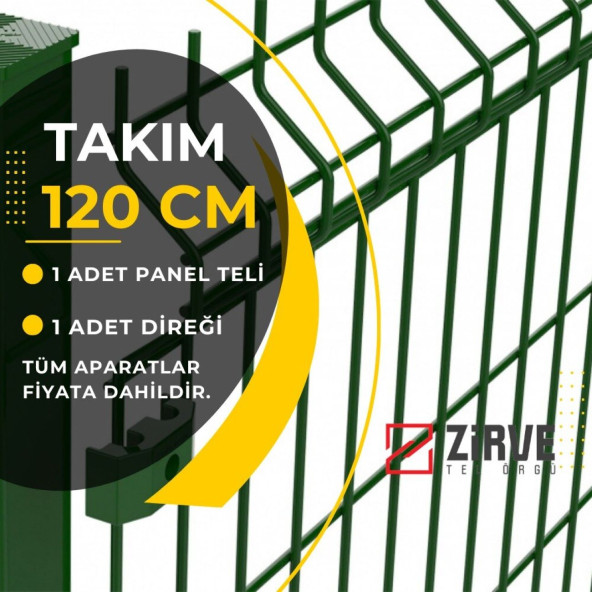 Zirve Tel Örgü Panel Çit Takımı 120x250(Aparatlı)