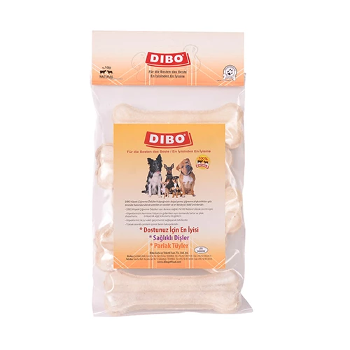 Dibo Beyaz Press Kemik Köpek Ödülü 5'li 75-80 Gr 13 Cm