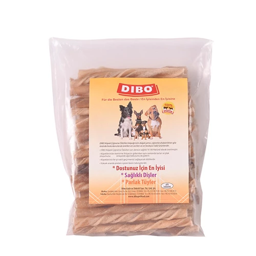 Dibo Natürel Burgu Çubuk Çiğneme Kemiği Köpek Ödülü 500 Gr 12 Cm