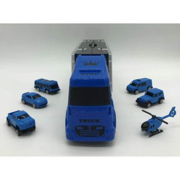 King Kids 6 Mini Araç ve Taşıyıcı Kamyon Mavi LAL 2015 - 4