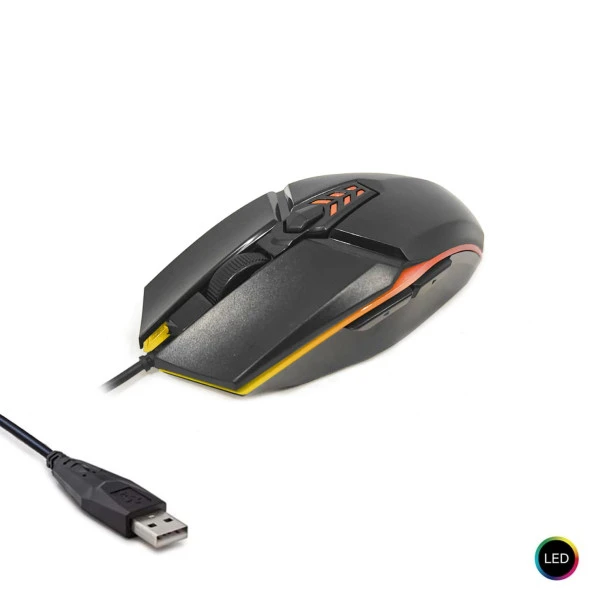 KABLOLU OYUNCU MOUSE 1200DPI IŞIKLI  8733D-6D