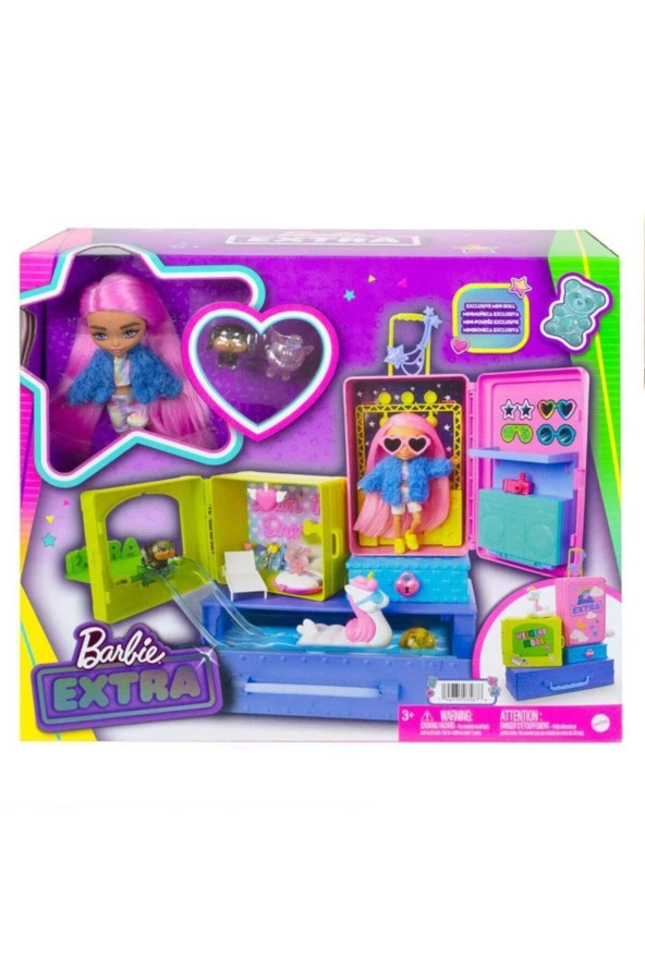 FABBATOYS HDY91 Barbie Extra - Mini Bebekler ve Hayvan Dostlarının Seyahat Maceraları