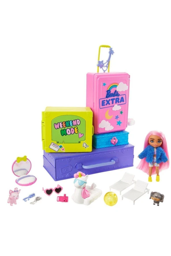 FABBATOYS HDY91 Barbie Extra - Mini Bebekler ve Hayvan Dostlarının Seyahat Maceraları - 2