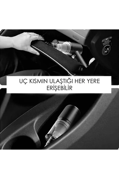 Mini Vakumlu Araç Süpürgesi El Süpürgesi Şarjlı Çok Fonksiyonlu Ev Aleti - 3
