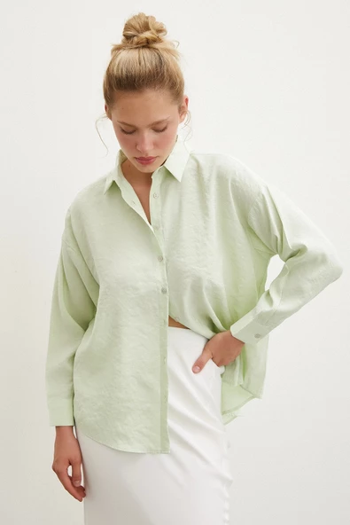 Basic Modal Gömlek Mint - Resim 4