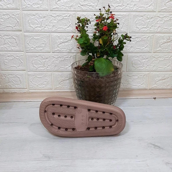 Akınalbella 408 Camel Renk Çapraz eva Hafif Rahat Bayan Terlik - Resim 9