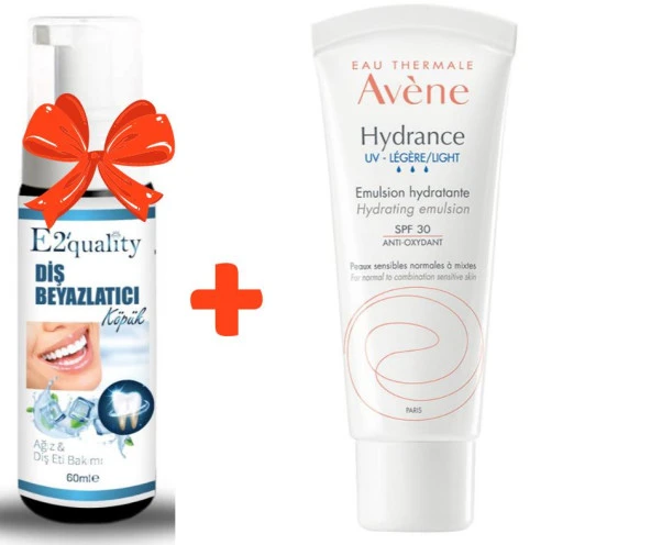 E2'quality Diş Beyazlatıcı Köpük + Avene Hydrance Nemlendirici Krem SPF 30 40 ml