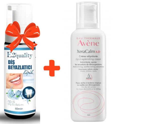 E2'quality Diş Beyazlatıcı Köpük + Avene Xeracalm A.D Nemlendirici Krem 400 ml
