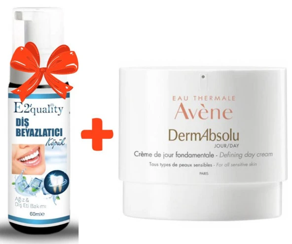 E2'quality Diş Beyazlatıcı Köpük + Avene DermAbsolu Canlandırıcı ve Sıkılaştırıcı Gündüz Kremi 40 ml
