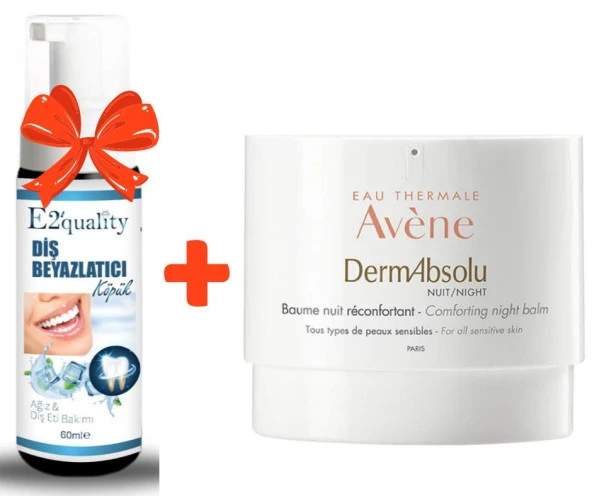 E2'quality Diş Beyazlatıcı Köpük + Avene DermAbsolu Canlandırıcı ve Sıkılaştırıcı Gece Bakım Balsamı 40 ml
