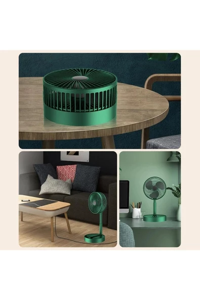 Torima F-06 Yeşil Mini Fan Vantilatör Teleskopik Masa Fan - 5