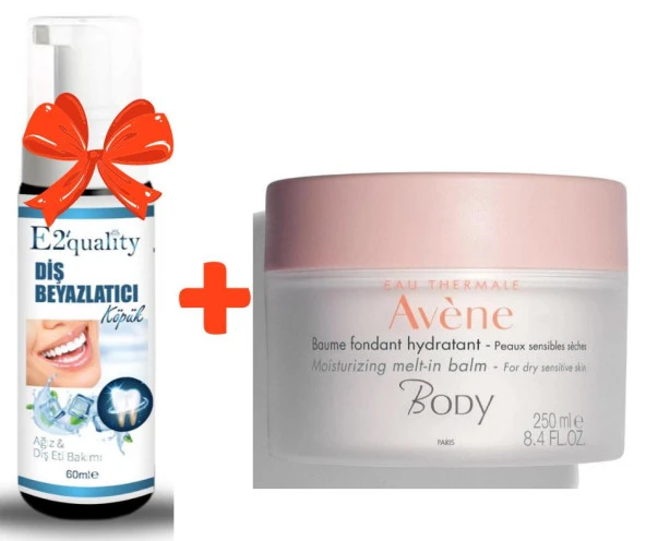E2'quality Diş Beyazlatıcı Köpük + Avene Body Nemlendirici Vücut Balsamı 250 ml