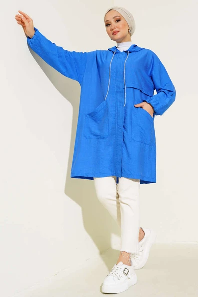 Kapüşonlu Önü Cepli Kap Saks - Resim 2