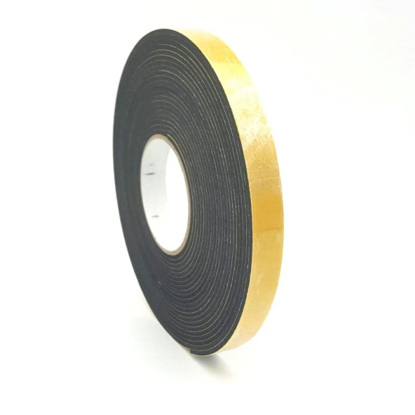 Contacall Kapı Pencere İzolasyon Bandı Yapışkan Kapı Pencere Süngeri Eva 3mmx20mm Siyah 25 Metre - Resim 2