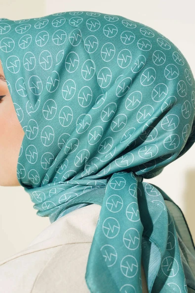 MK Desen Soft Eşarp Mint Yeşili - Resim 4