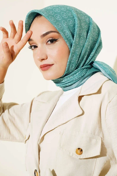 MK Desen Soft Eşarp Mint Yeşili ürün görseli 1