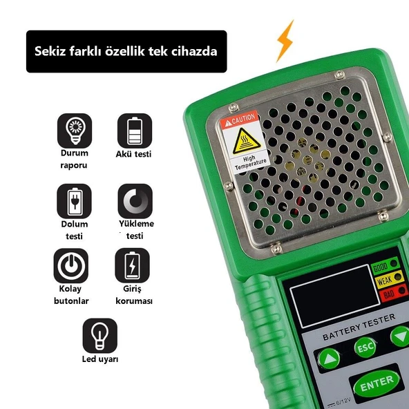 DUOYI DY226A Dijital Akü Test Cihazı 6V/12V - 3