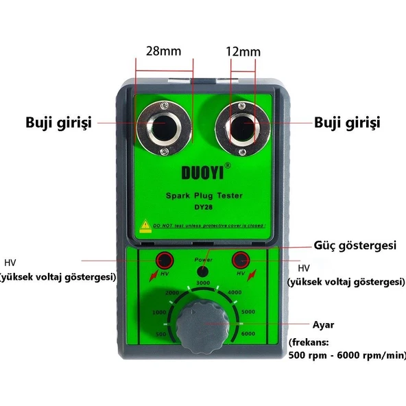 DUOYI DY28 Çift Girişli Buji Test Cihazı - 2